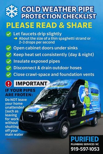 Pipe Installation and Repairs for Purified Plumbing Services INC in Leasburg, NC