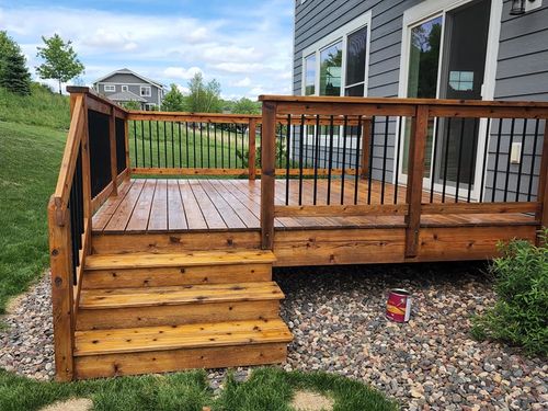 Deck Refinishing for Duraplus Topcoat Painting in New Brighton, MN