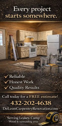  for De Leon Carpentry & Renovation  in Leakey, TX