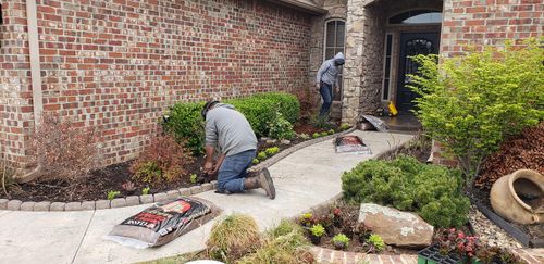 Flower Bed Installation for DeLoera Total Lawncare in Oklahoma City, Oklahoma