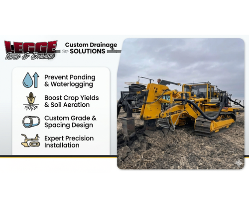 Custom Drainage for Legge Farms and Drainage in Garner, IA