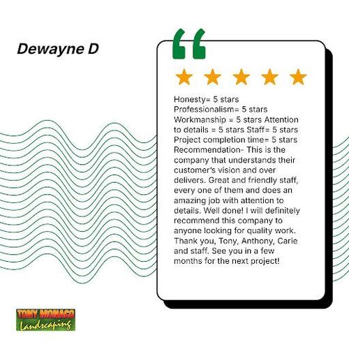  for Tony Monaco Landscaping Inc. in Orange County, NY