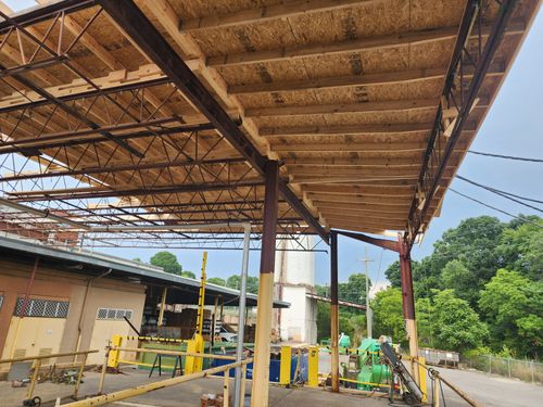 Industrial Plant Dock Roof Replacement for Merl's Construction LLC in Statesville, NC