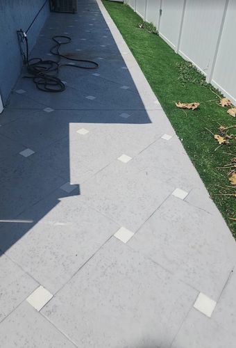 Concrete Squares with Faux Grass or Rocks for Beautiful and Affordable Stamped Concrete by Castilla Concrete Finish Design Corp in Sunrise, FL