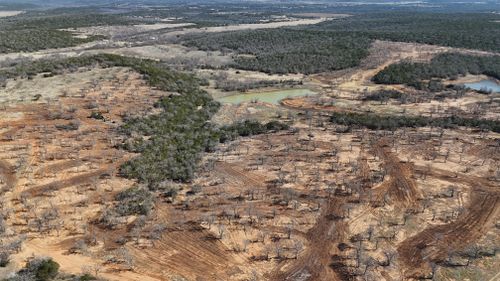 Excavation and site prep for South Prairie Construction in Graham, TX