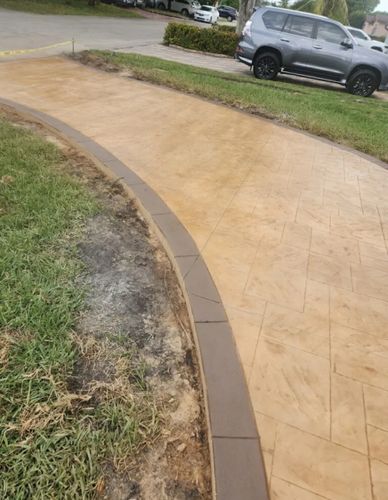 Stamped Concrete Installation for Beautiful and Affordable Stamped Concrete by Castilla Concrete Finish Design Corp in Sunrise, FL