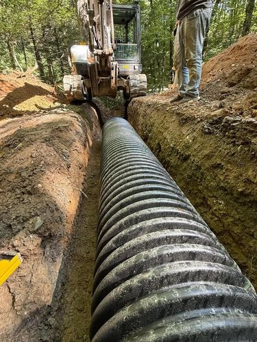 Drain Line Installation for Elias Grading and Hauling in Black Mountain, NC