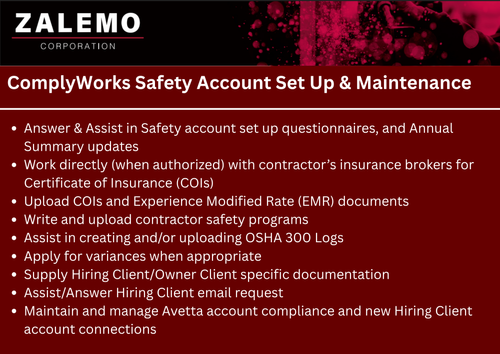 Safety Compliance for ZALEMO in Houston, TX
