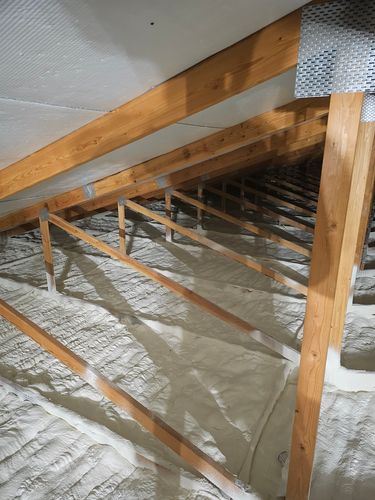 Spray foam insulation for Blue Mountain Construction in Roundup, MT