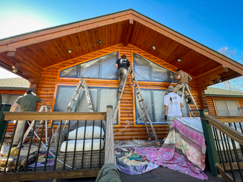 Log Home Refinishing for Mr. Mole's Painting in Bemidji, MN