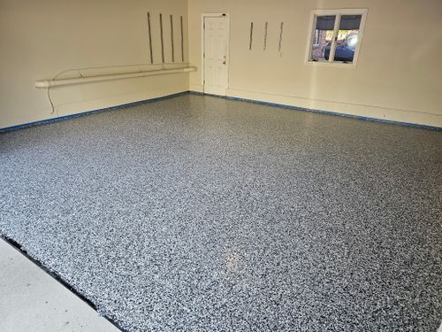 Ployaspartic Chip Coating for Majestic Concrete and Landscape in Cross Lake, MN