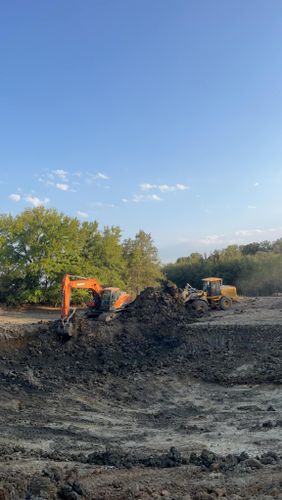 Excavation and site prep for South Prairie Construction in South Bend, TX