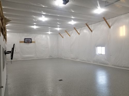 Ployaspartic Chip Coating for Majestic Concrete and Landscape in Cross Lake, MN