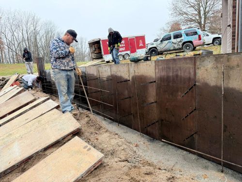 Basement, Block-Wall, Poured-Wall, & Other Foundations for Whitfield Concrete Construction in Solsberry, IN