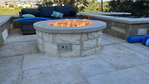 Fire Pit Installation for Just Great Pools in Lakeway, TX