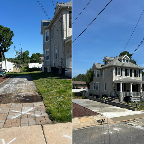 Concrete driveways, patios, and garage floors for DiMaggio & Son's Masonry in Aston, PA