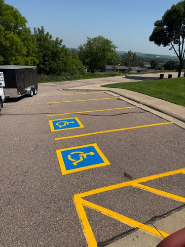 Line Striping for Midwest Line Striping LLC in Spirit Lake, IA