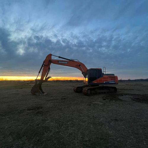 Excavation and site prep for South Prairie Construction in South Bend, TX