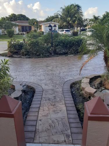 Stamped Concrete Installation for Beautiful and Affordable Stamped Concrete by Castilla Concrete Finish Design Corp in Sunrise, FL