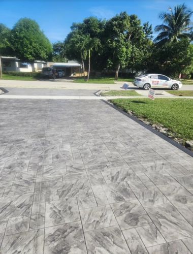 Stamped Concrete Installation for Beautiful and Affordable Stamped Concrete by Castilla Concrete Finish Design Corp in Sunrise, FL