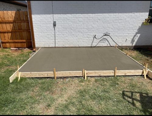Concrete Patios for Rock of Ages Concrete LLC in Denton, TX