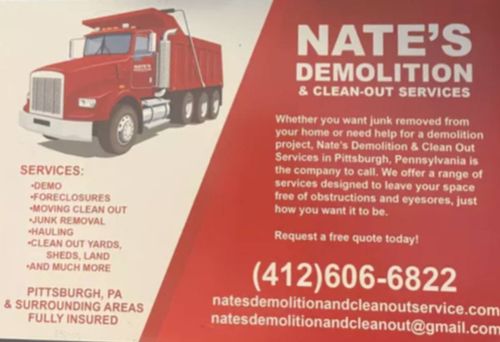  for Nates Demolition, Retaining Walls, and Clean-Out Services LLC in Pittsburgh, PA