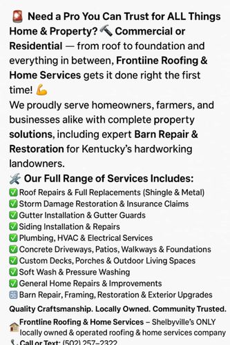 Concrete Work for Frontline Roofing & Home Services in Shelbyville, KY