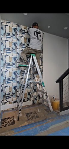 Wallpaper and window film Installation for Eminent Construction in Hillsboro, OR