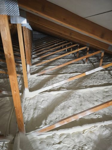 Spray foam insulation for Blue Mountain Construction in Roundup, MT