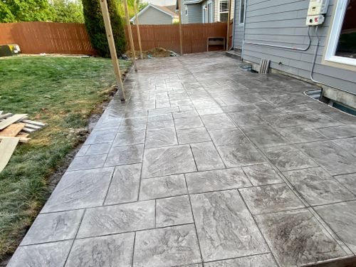 Stamped Concrete Installation for B&M Concrete LLC in Longmont, CO