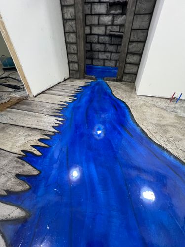 Epoxy, Overlay, & Mixed Media Projects for Whitfield Concrete Construction in Solsberry, IN