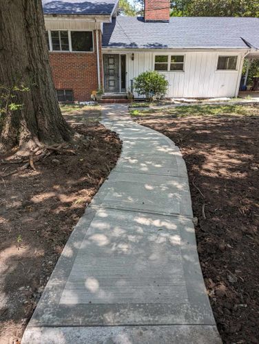 Stamped Concrete Installation for Burning it Concrete LLC in Raleigh, NC