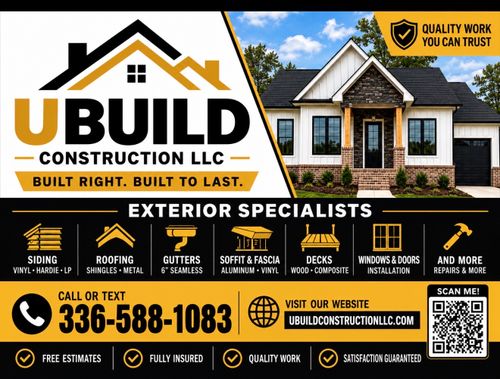  for UBuild Construction in Greensboro, North Carolina