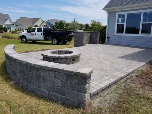 Fire Pit Installation for Bianchi Construction Company Inc in Southport, NC