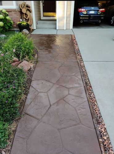 Stamped Concrete Installation for Co Custom Concrete and Overlays in Colorado Springs, CO