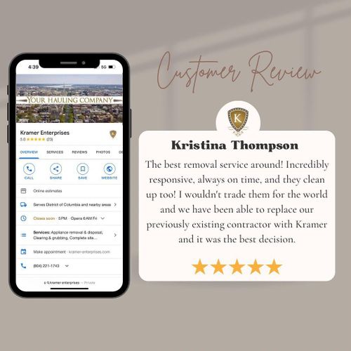 Waste Management and Junk Removal in Washington, D.C. Kramer