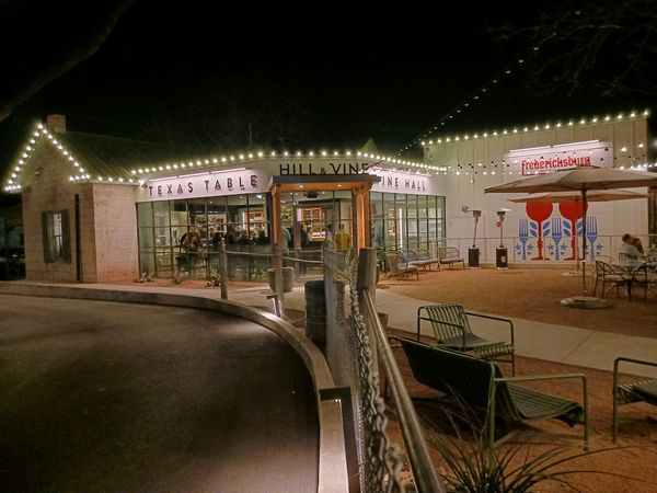 Commercial building lit for the season