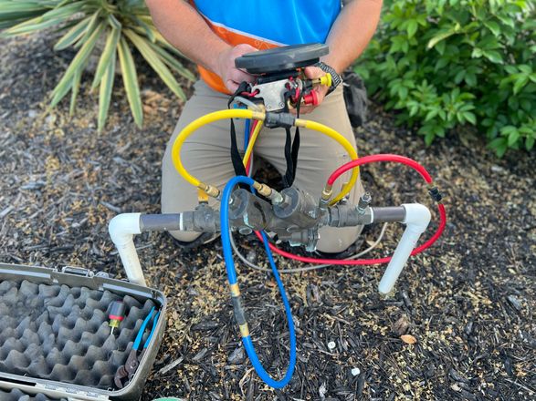 Backflow assembly under test