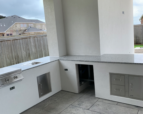 Outdoor Stucco Kitchen Build for TCC Stucco Repair in Houston, TX