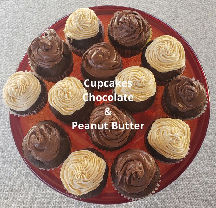 Chocolate and peanut butter cupcakes