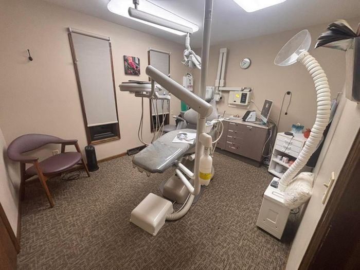 Dental operatory chair and cabinets after cleaning
