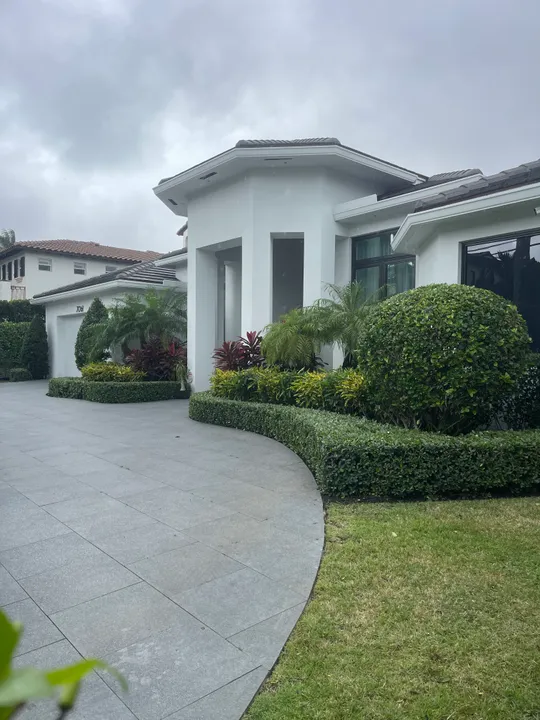 Front entry hedges, lawn and drive, Boca Raton
