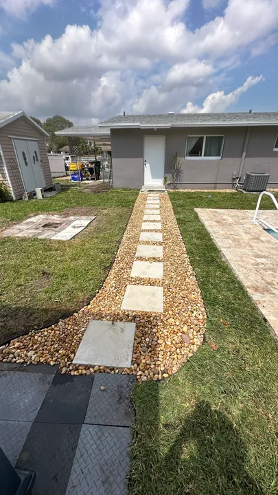 Sod and a stepping-stone path, Lake Worth Beach