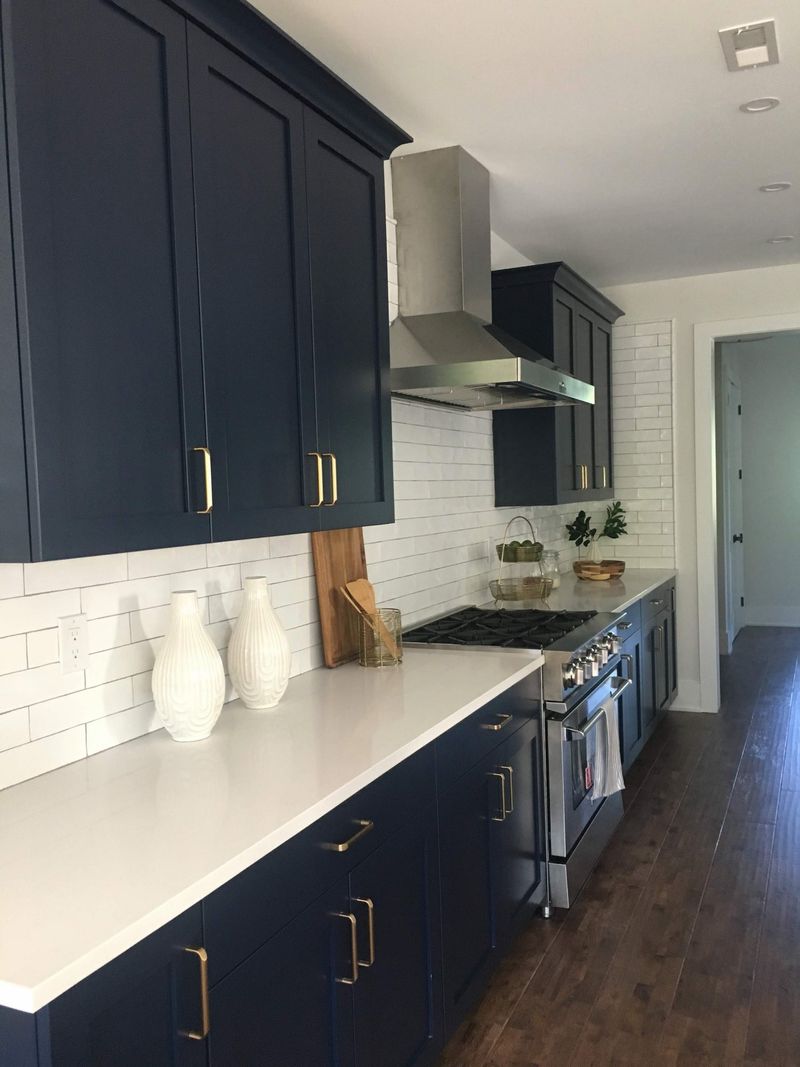 Navy kitchen cabinets