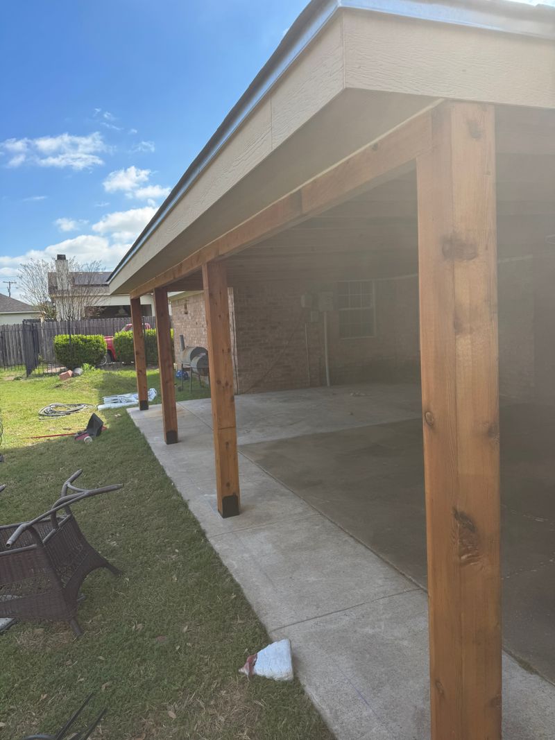 Cedar post and beam patio cover
