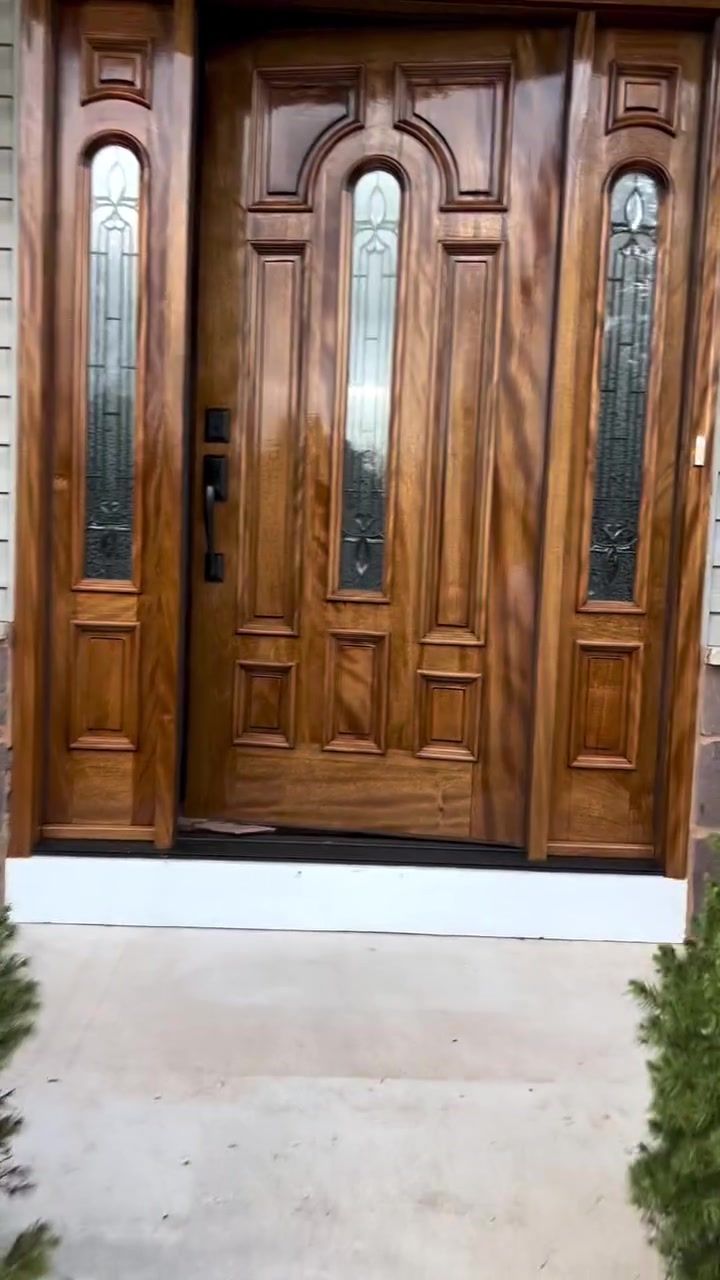 Mahogany door close-up