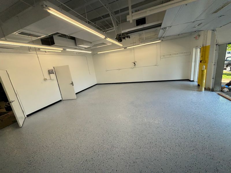 Long view of a coated commercial floor