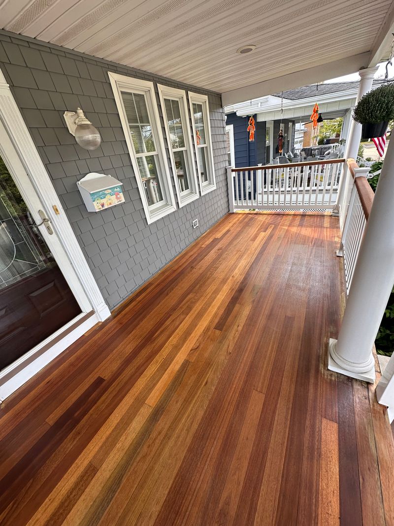 Refinished porch floor