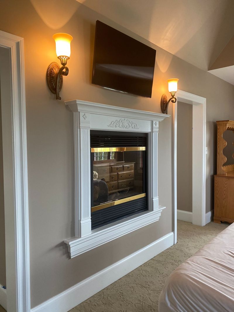 Painted fireplace surround