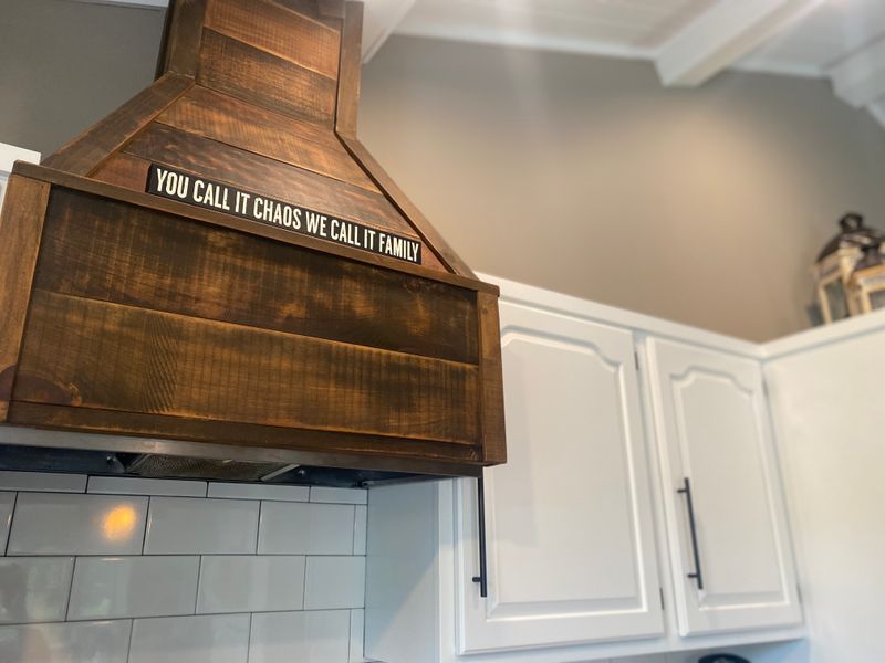 Stained range hood